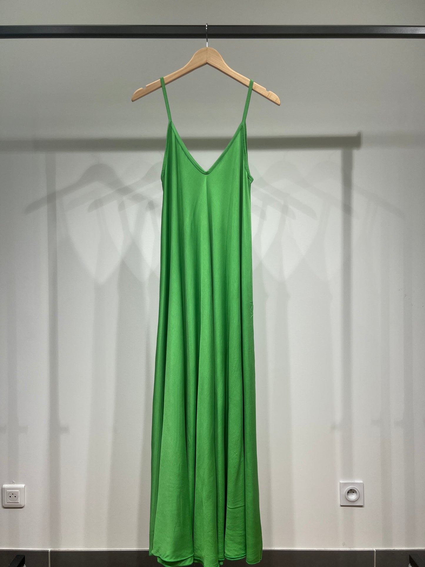 100% Viscose Maxi Dress with Thin Straps