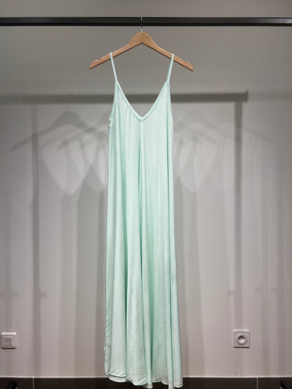 100% Viscose Maxi Dress with Thin Straps