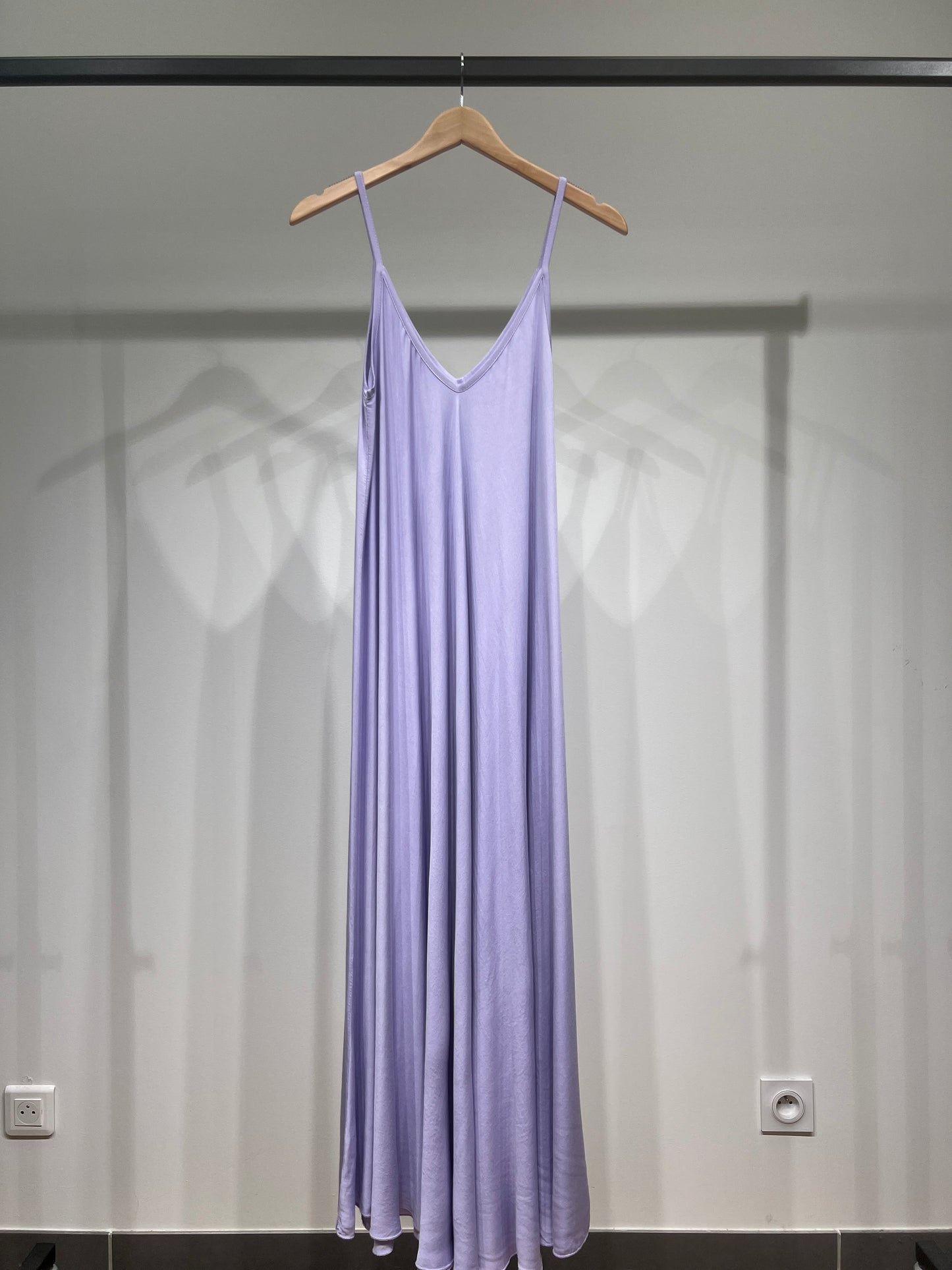 100% Viscose Maxi Dress with Thin Straps