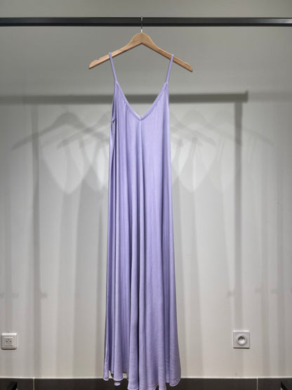 100% Viscose Maxi Dress with Thin Straps