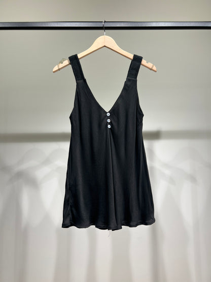 Débardeurs Boutons à Bretelles En Cordes 100% Viscose