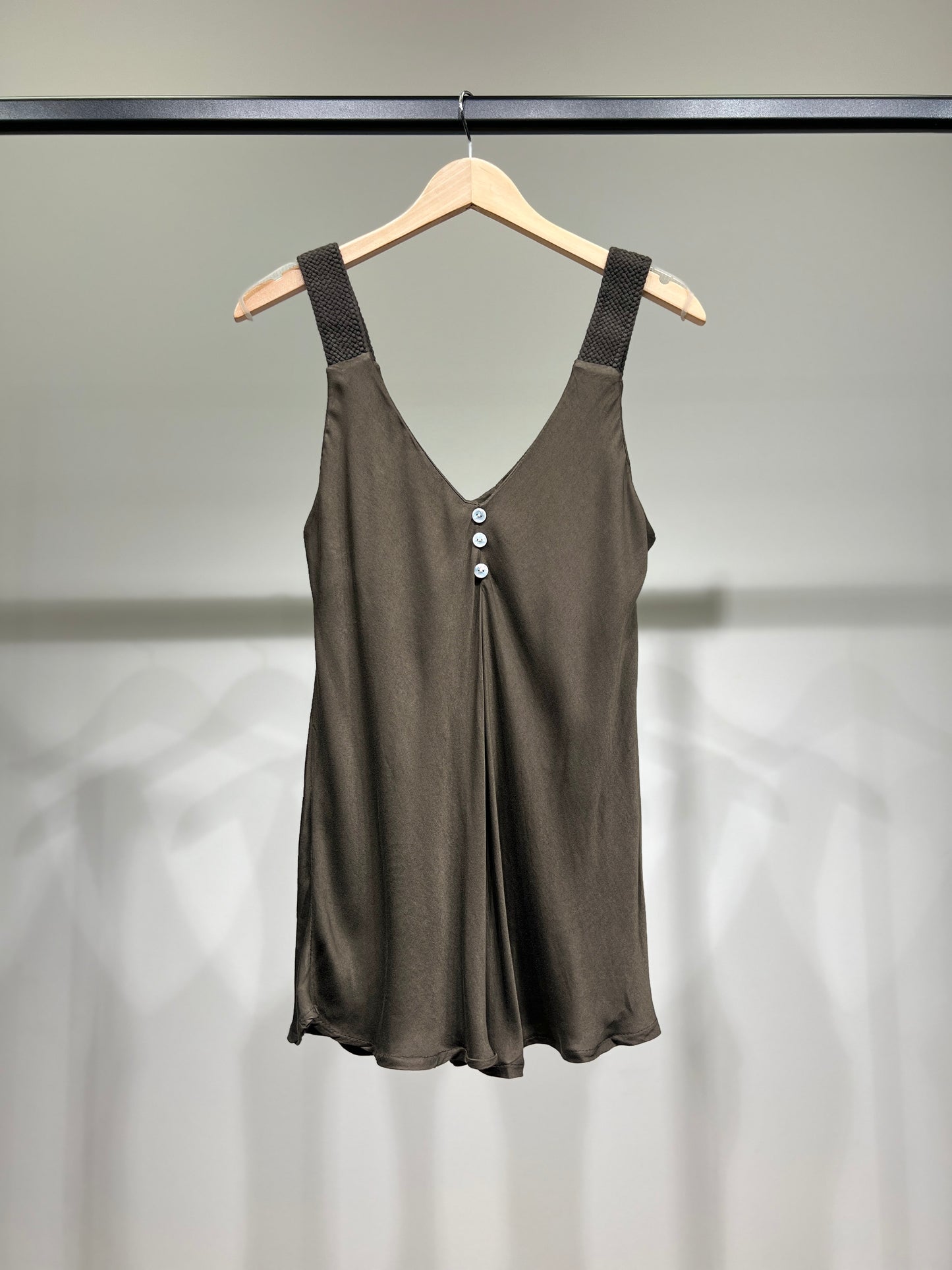 Débardeurs Boutons à Bretelles En Cordes 100% Viscose