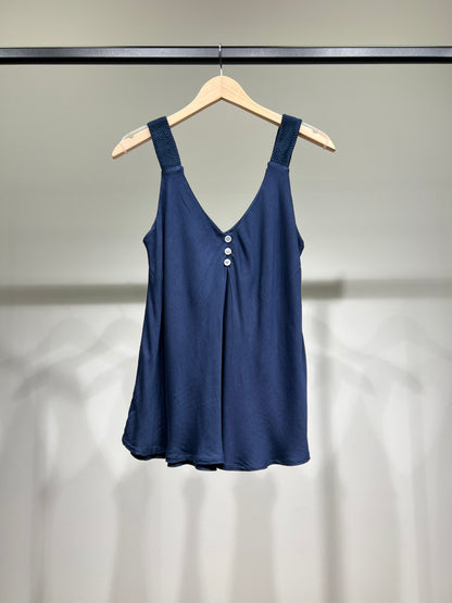 Débardeurs Boutons à Bretelles En Cordes 100% Viscose