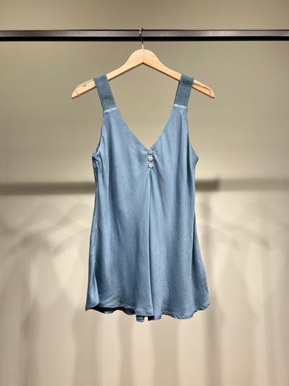 Débardeurs Boutons à Bretelles En Cordes 100% Viscose