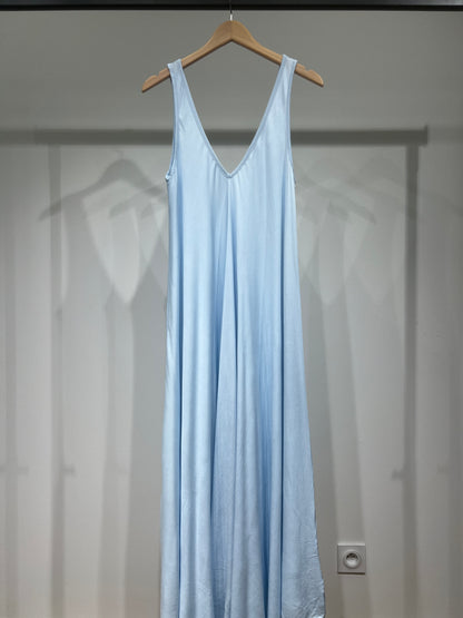 Simple Maxi Dress with Wide Straps and V-Neck