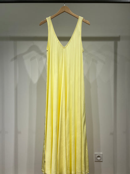 Simple Maxi Dress with Wide Straps and V-Neck