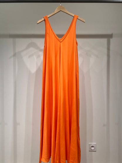 Simple Maxi Dress with Wide Straps and V-Neck