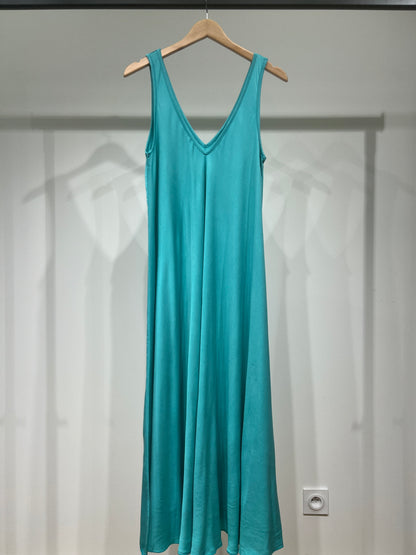 Simple Maxi Dress with Wide Straps and V-Neck