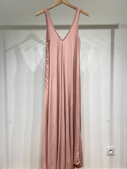 Simple Maxi Dress with Wide Straps and V-Neck