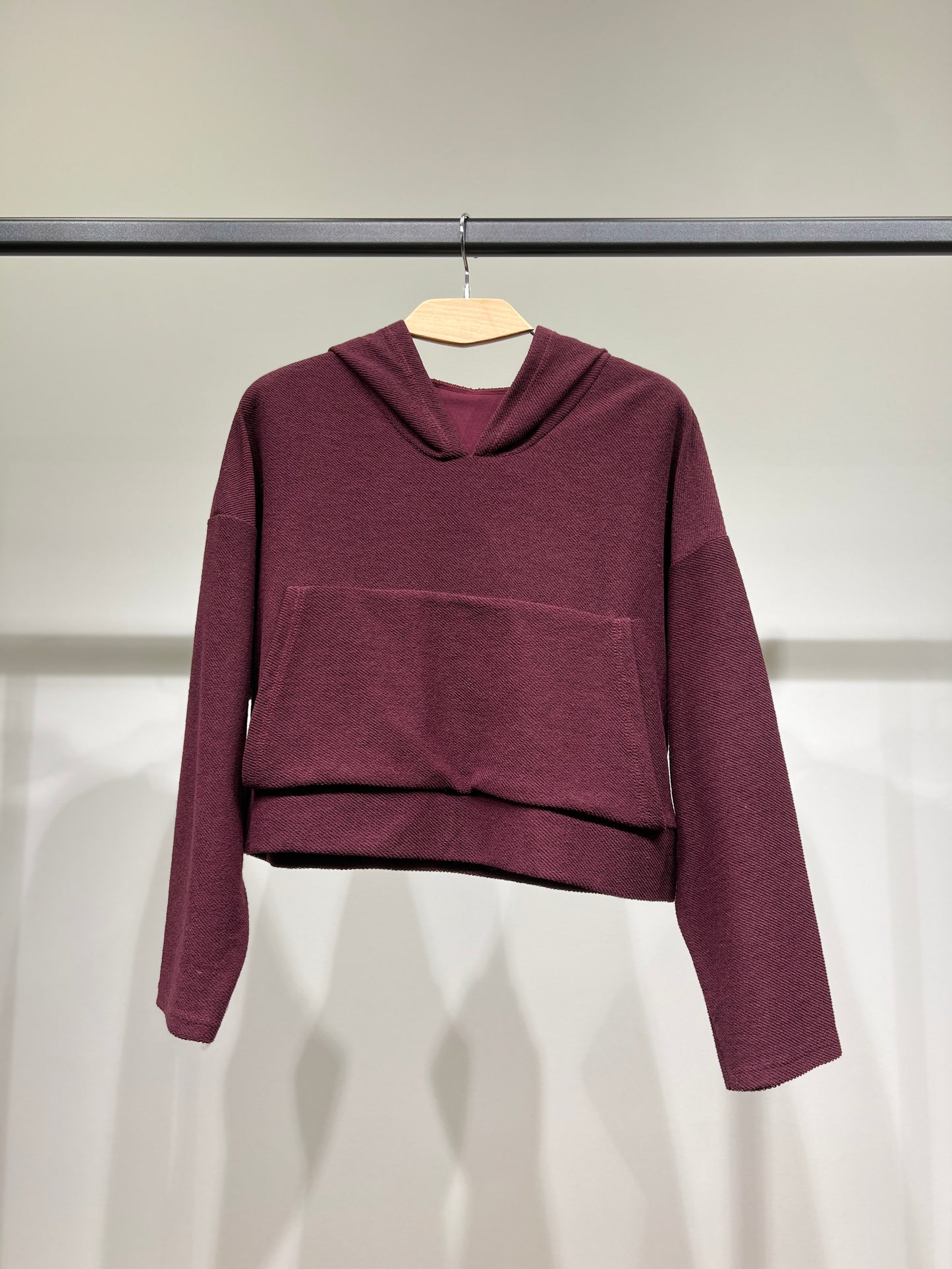 Sweatshirt Large Cropped Capuche Poche Kangourou 100% Coton