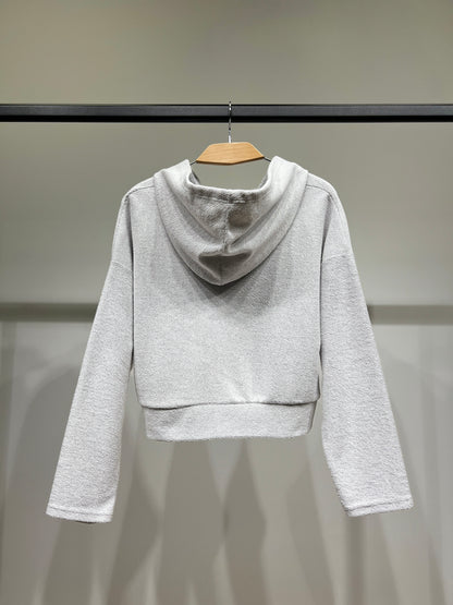 Sweatshirt Large Cropped Capuche Poche Kangourou 100% Coton