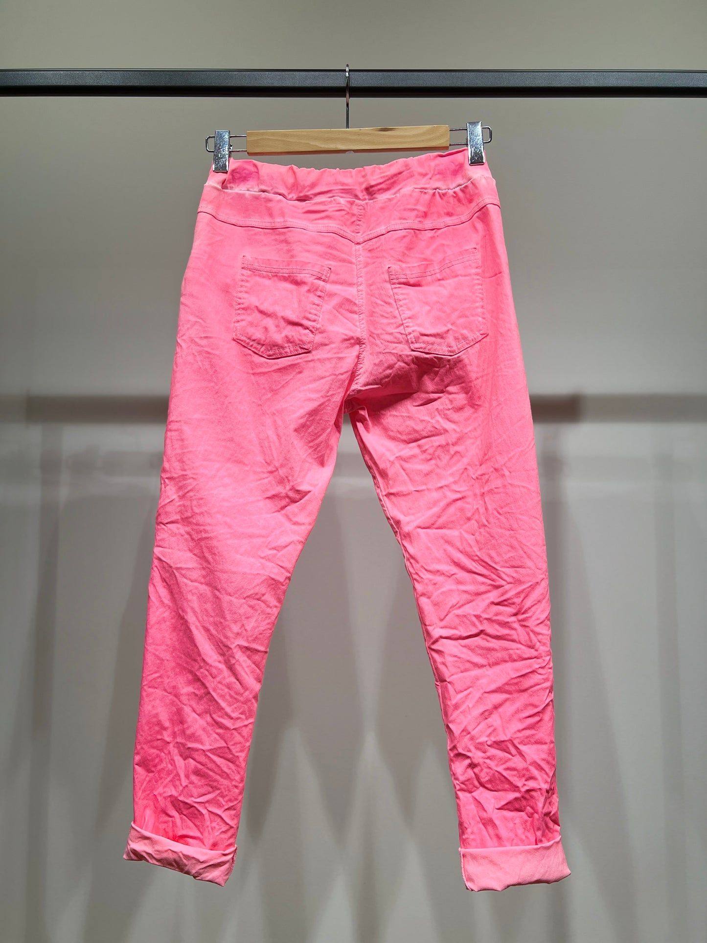 Pantalon Jegging à Cordelière Fluo En Viscose Stretch