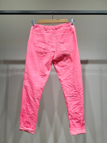 Pantalon Jegging à Cordelière Fluo En Viscose Stretch