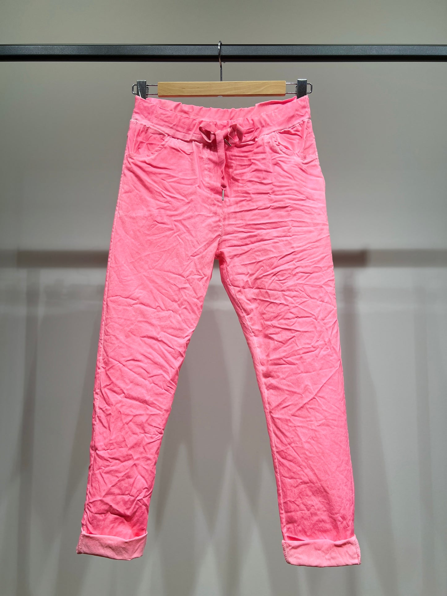 Pantalon Jegging à Cordelière Fluo En Viscose Stretch