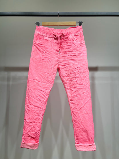 Pantalon Jegging à Cordelière Fluo En Viscose Stretch