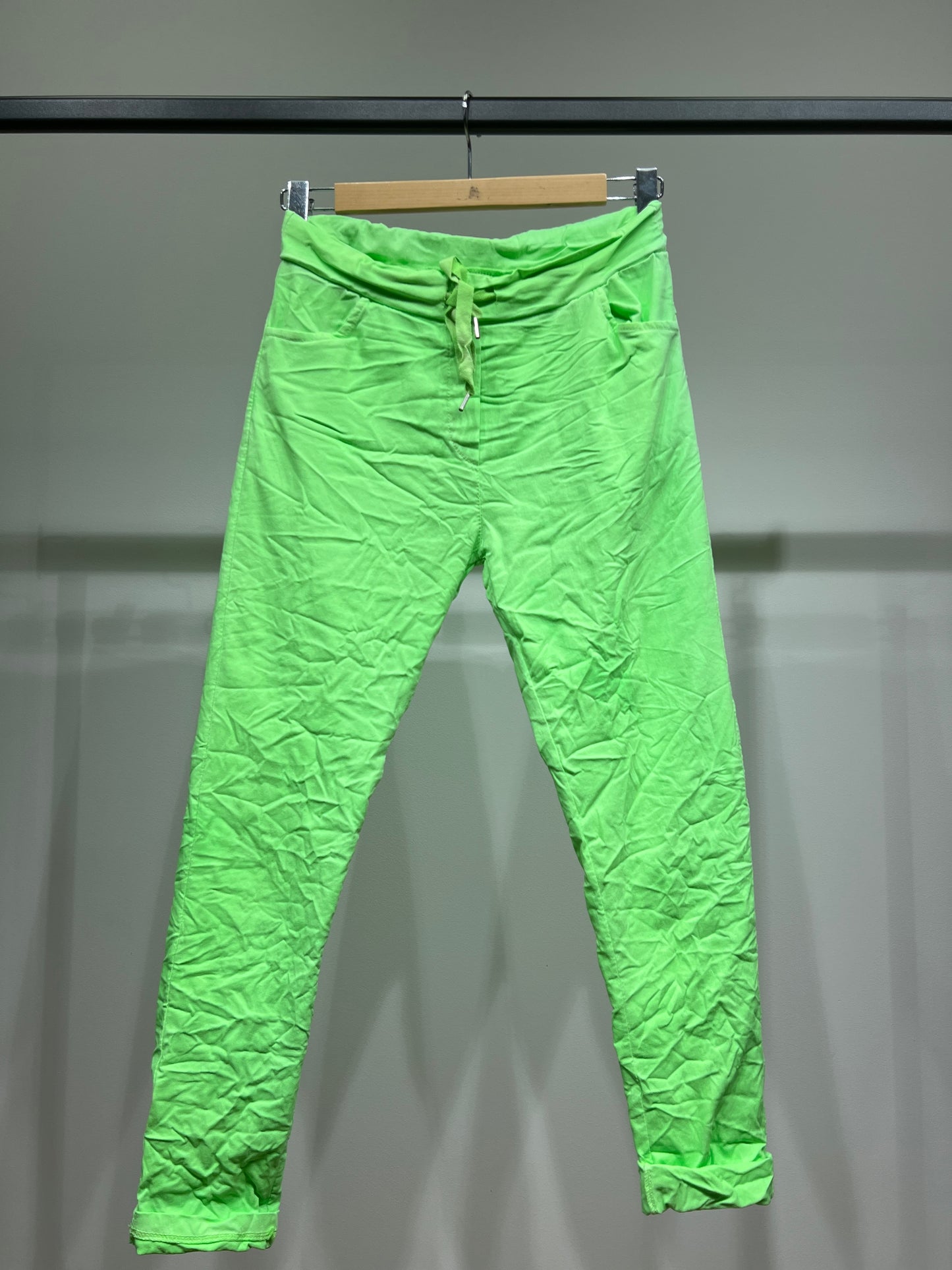 Pantalon Jegging à Cordelière Fluo En Viscose Stretch