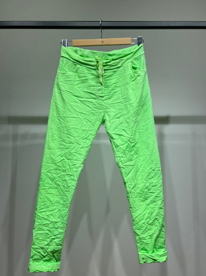 Pantalon Jegging à Cordelière Fluo En Viscose Stretch
