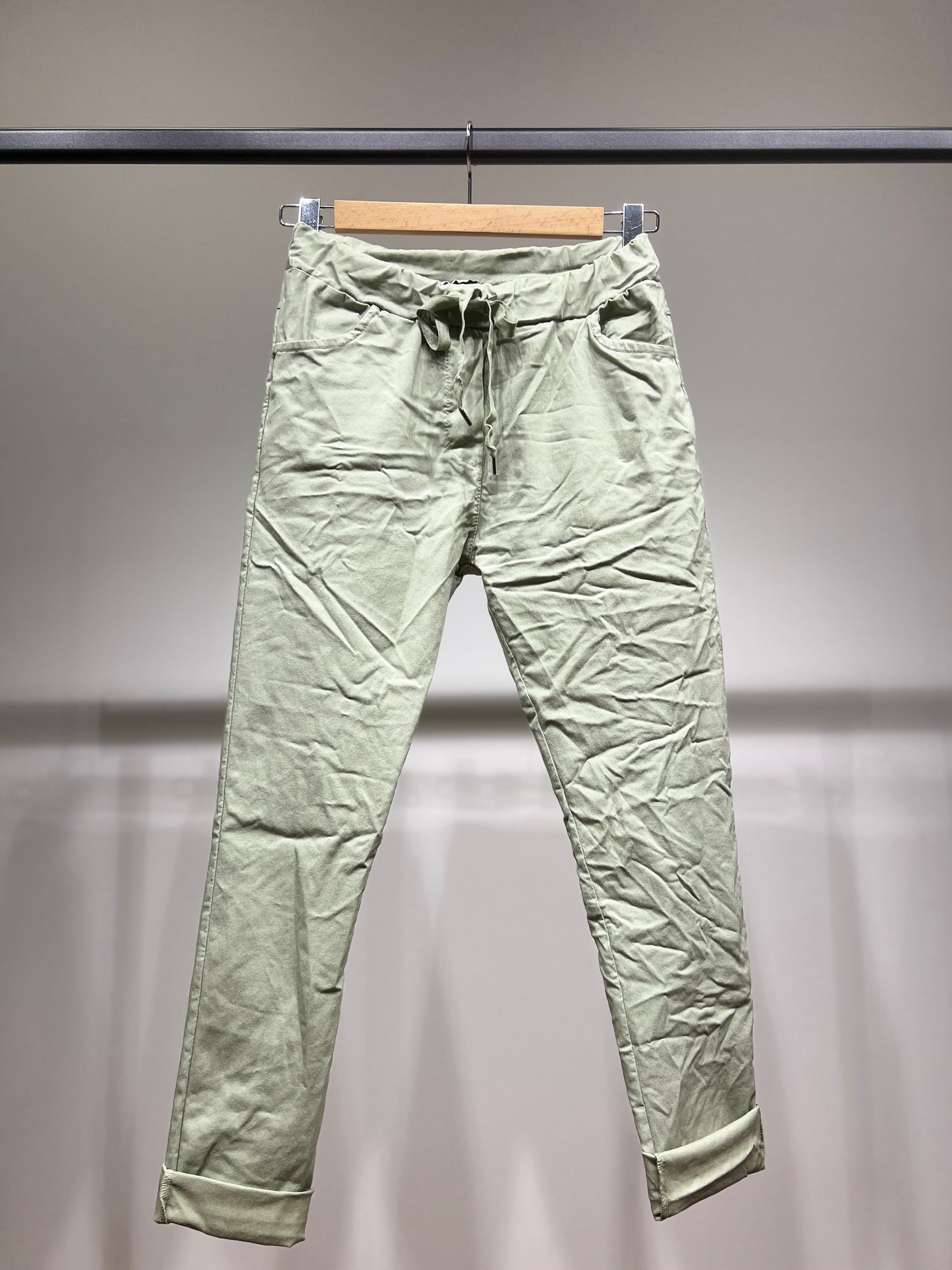 Stretch Viscose Drawstring Jeggings