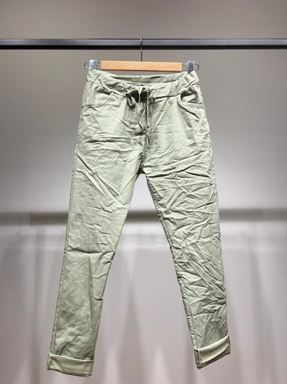 Stretch Viscose Drawstring Jeggings