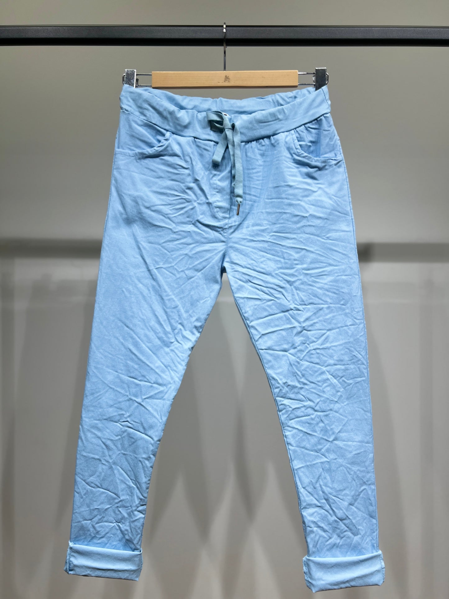 Stretch Viscose Drawstring Jeggings