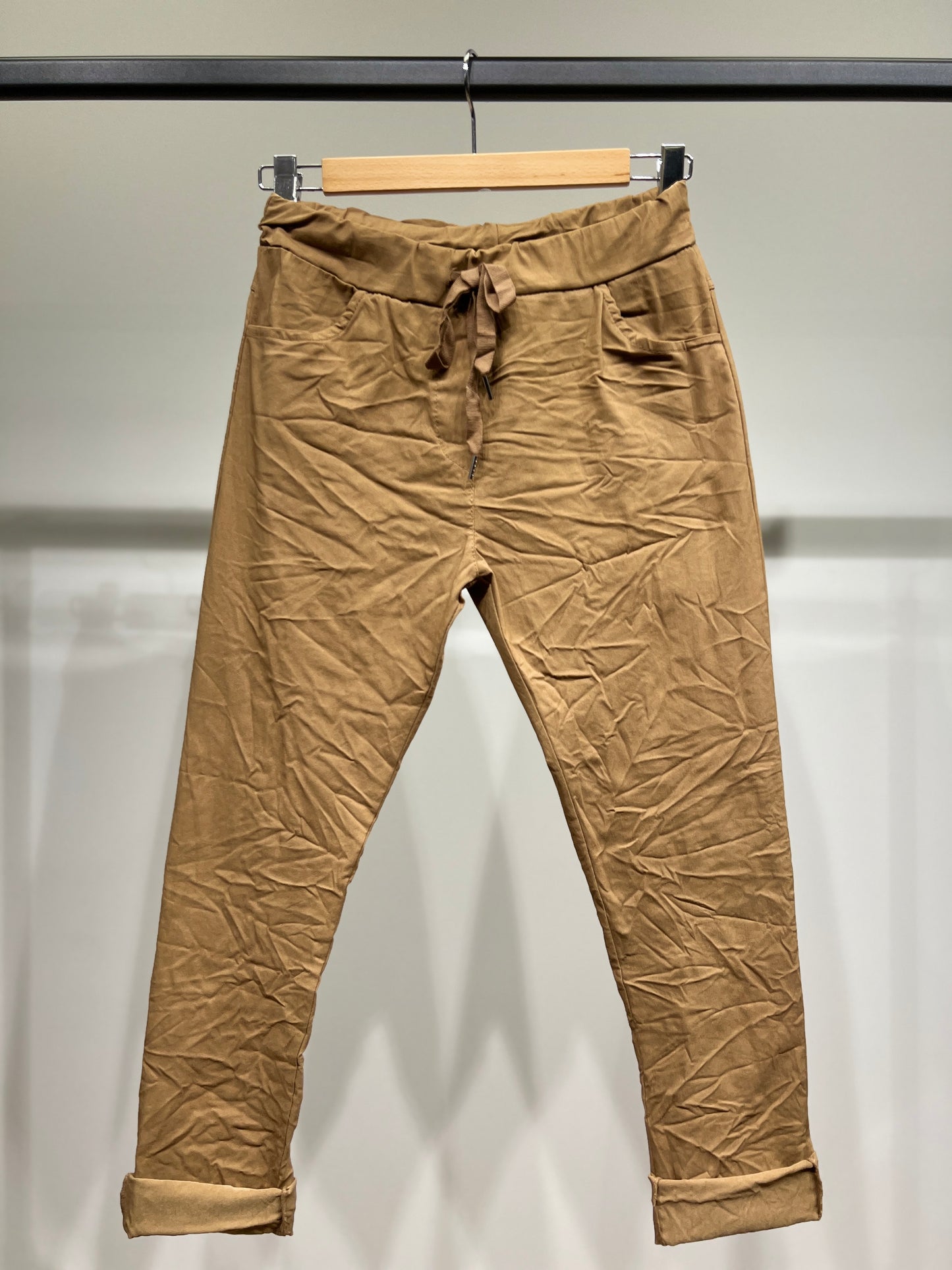 Stretch Viscose Drawstring Jeggings