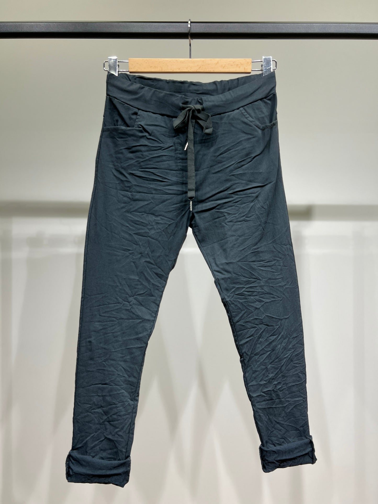 Stretch Viscose Drawstring Jeggings