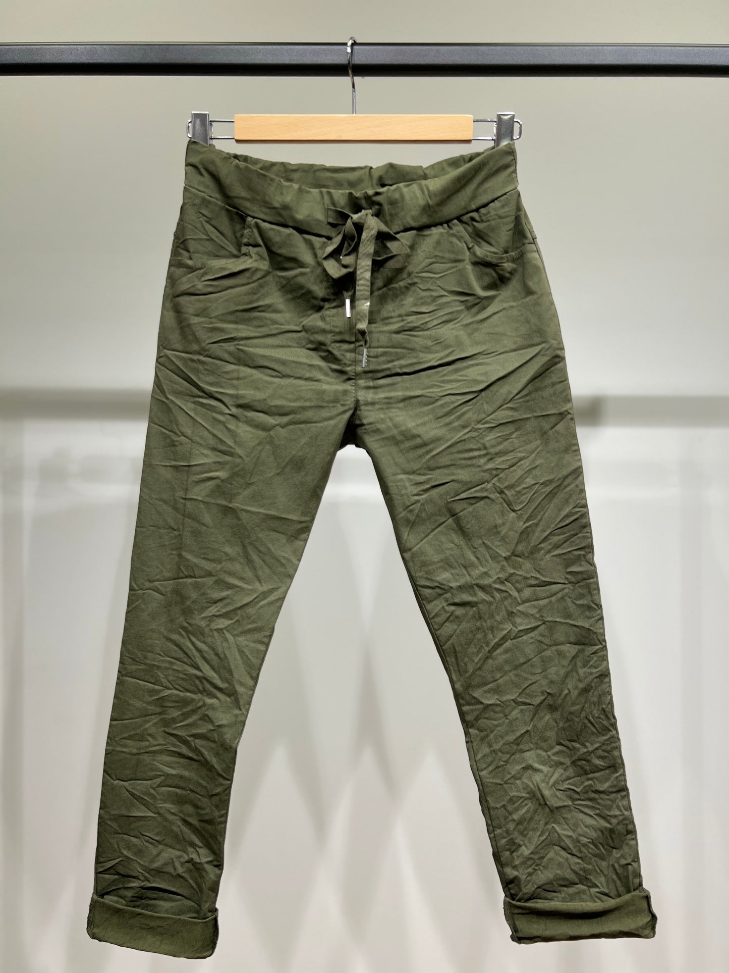Stretch Viscose Drawstring Jeggings