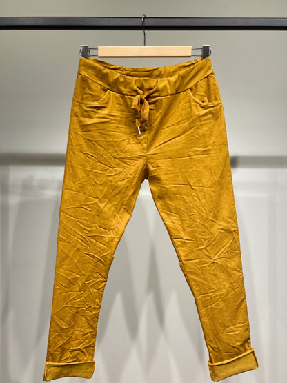 Stretch Viscose Drawstring Jeggings