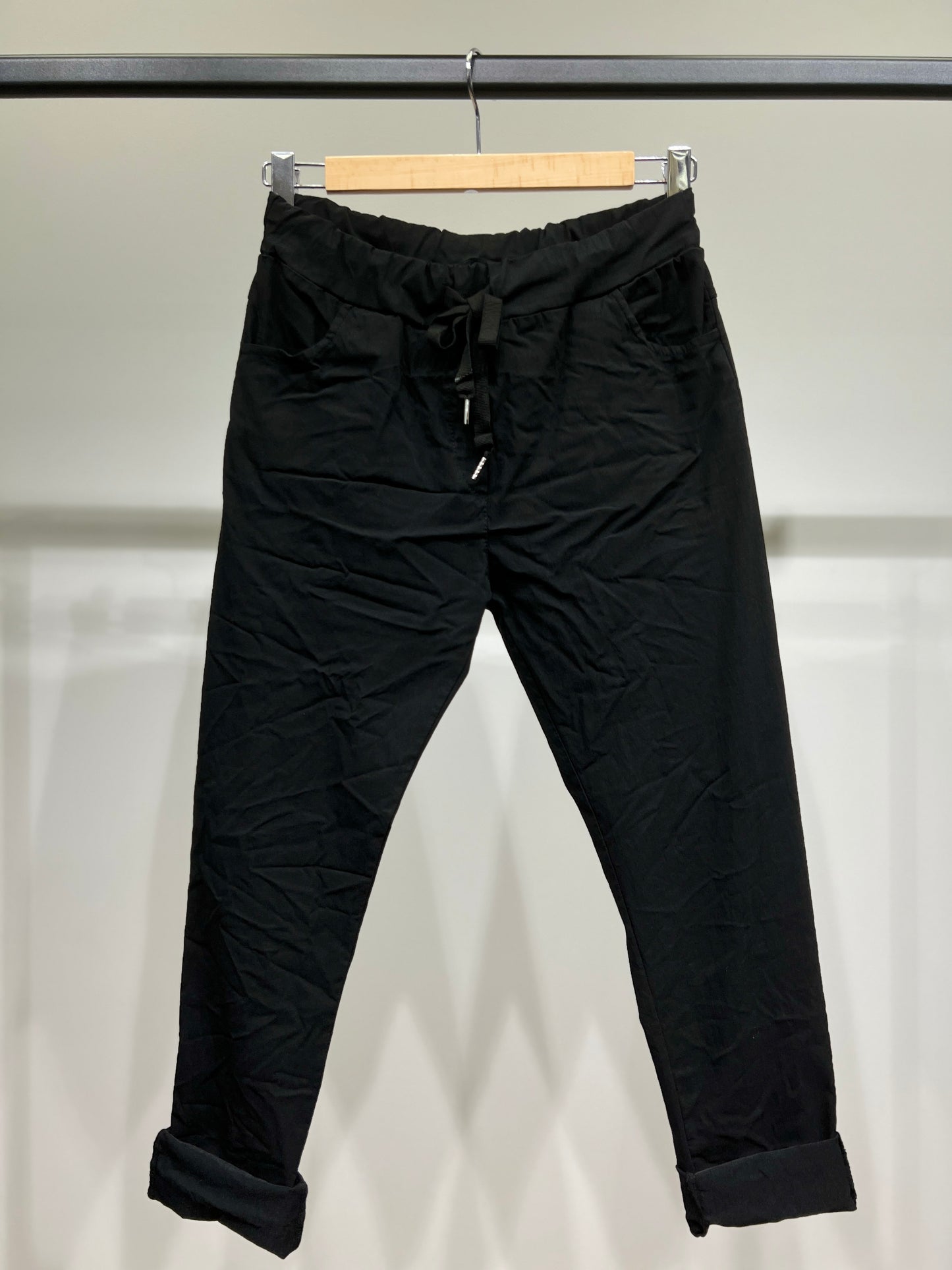 Stretch Viscose Drawstring Jeggings