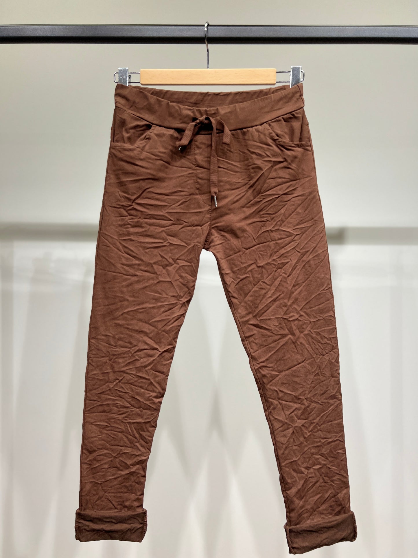 Stretch Viscose Drawstring Jeggings