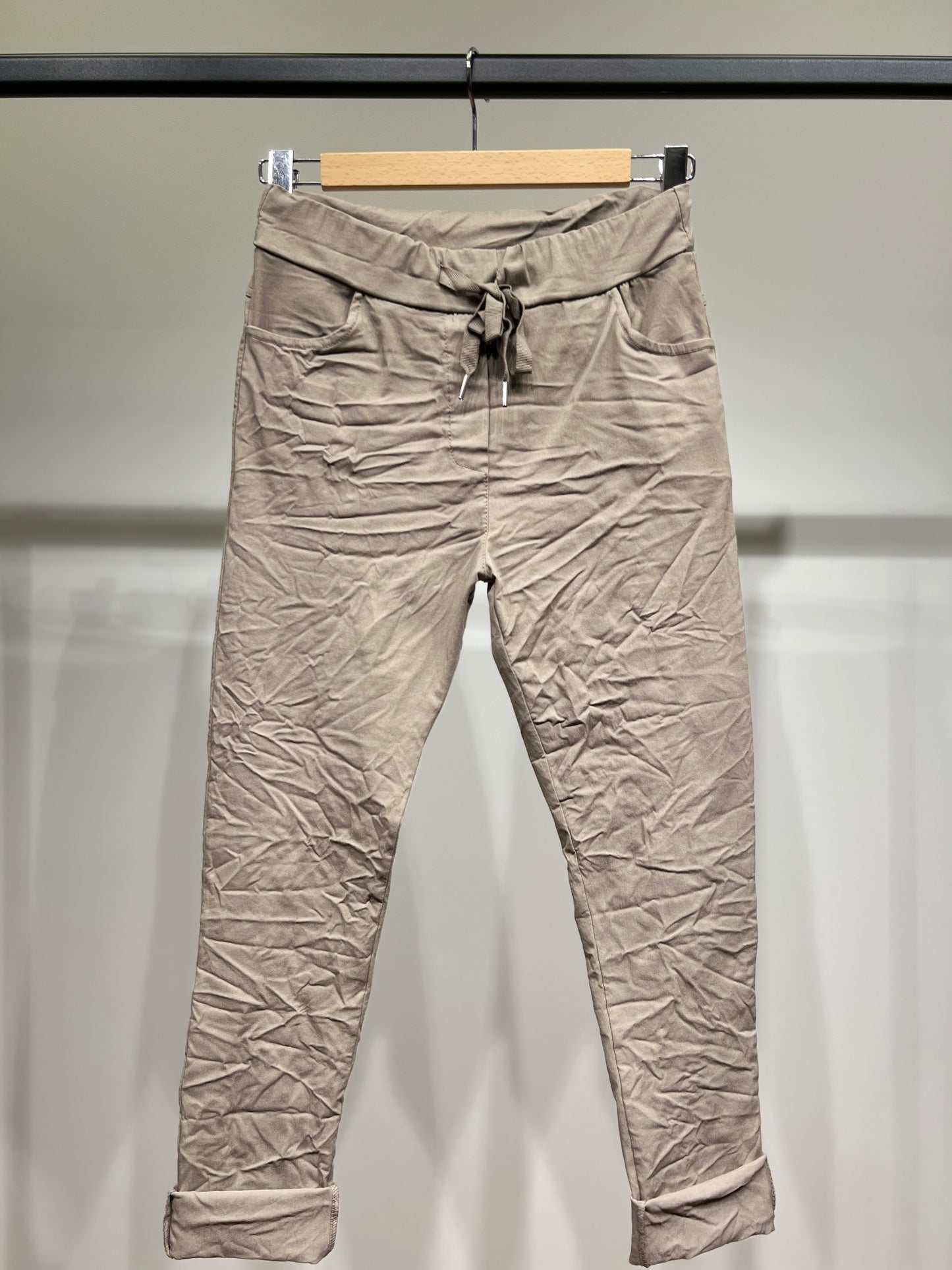 Stretch Viscose Drawstring Jeggings