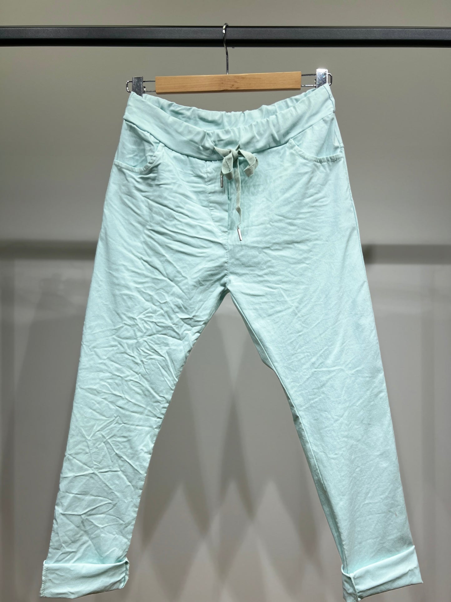 Stretch Viscose Drawstring Jeggings