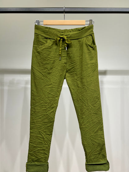 Stretch Viscose Drawstring Jeggings