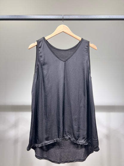 Débardeur Évasé Col V Satiné 100% Viscose