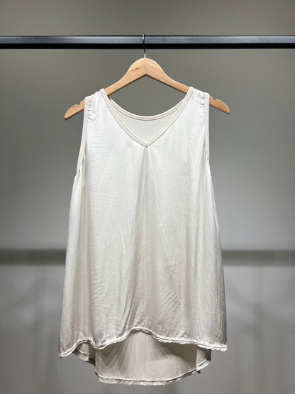 Débardeur Évasé Col V Satiné 100% Viscose