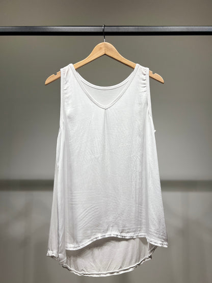 Débardeur Évasé Col V Satiné 100% Viscose