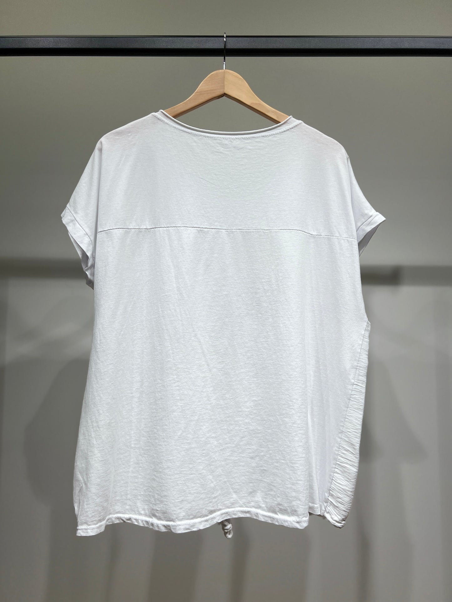 T-Shirt Large Cordon De Serrage Motif Fleur Dorure 50% Coton