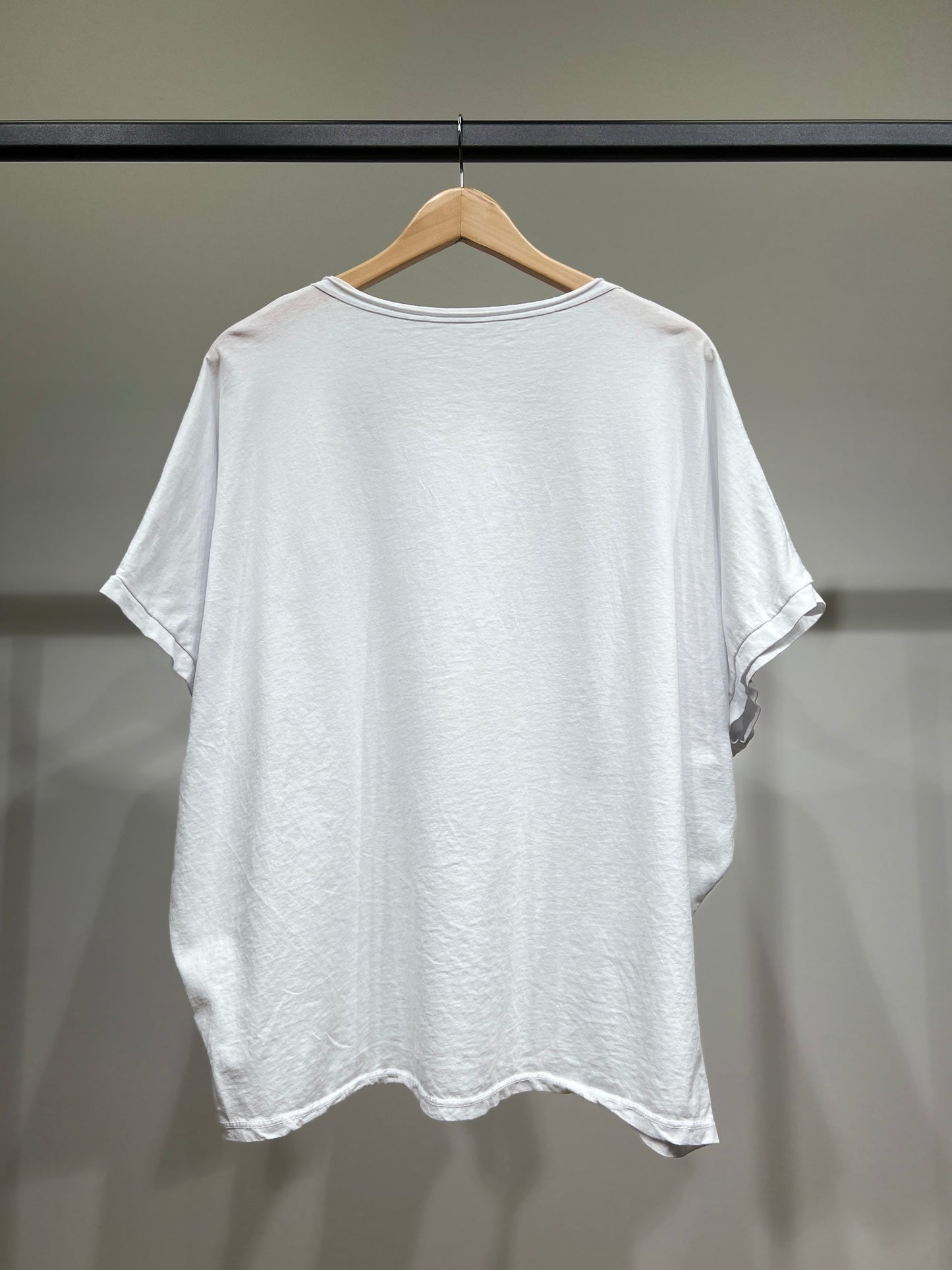 T-Shirt Large Manche Courte Motif Tasse Fleurie 100% Coton