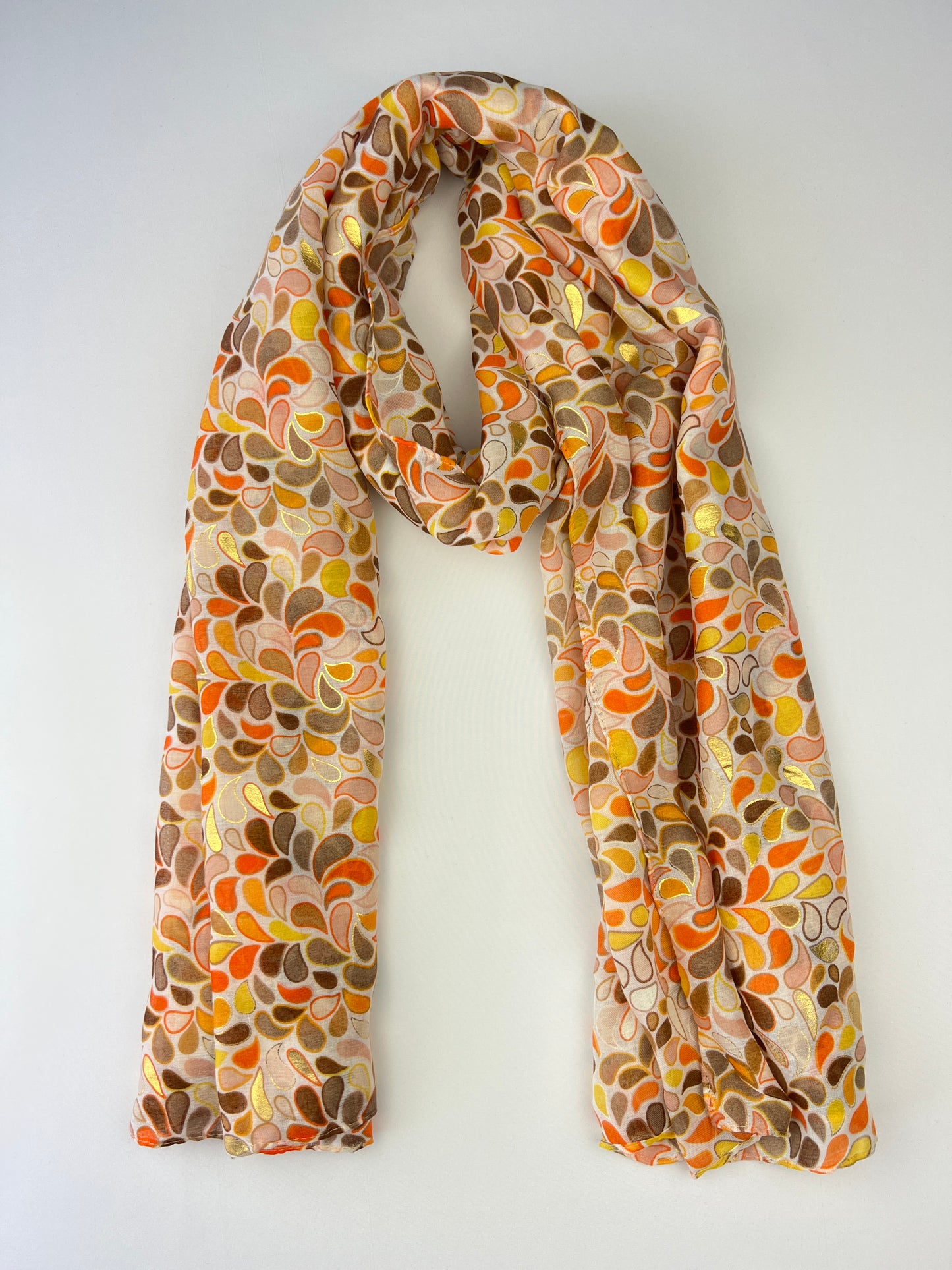 Foulards à Motifs Gouttes Et Détails Dorées Taille 180x90cm