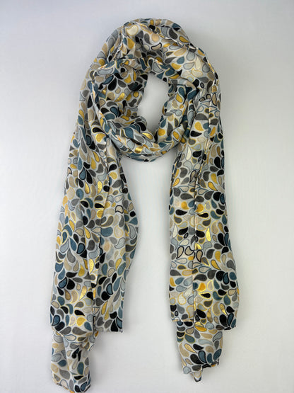 Foulards à Motifs Gouttes Et Détails Dorées Taille 180x90cm