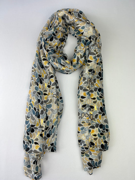 Foulards à Motifs Gouttes Et Détails Dorées Taille 180x90cm