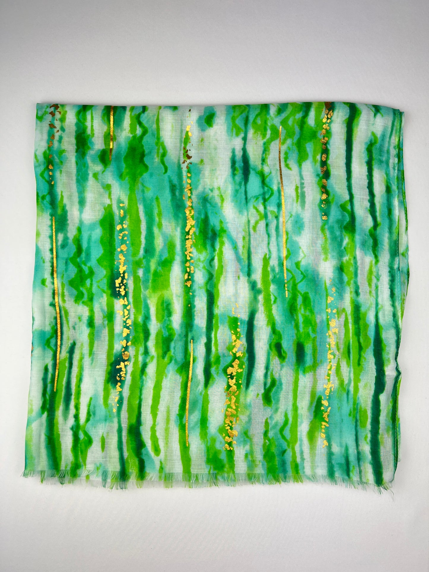 Foulard Motif Coups De Pinceaux Tâches Dorée Effet Effiloché
