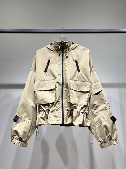 Veste Techwear Imperméable à Capuche Ajustable