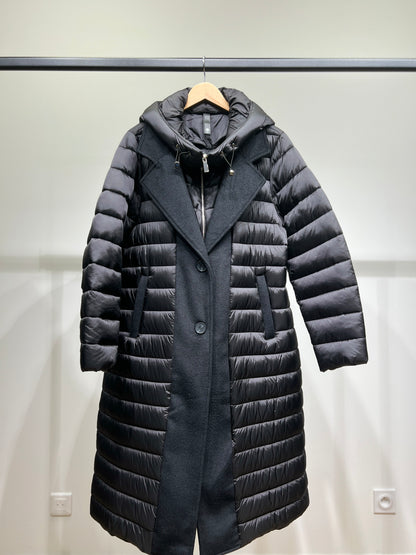 Doudoune Longue Col Tailleur à Capuche Taillé S-M-L-XL-XXL