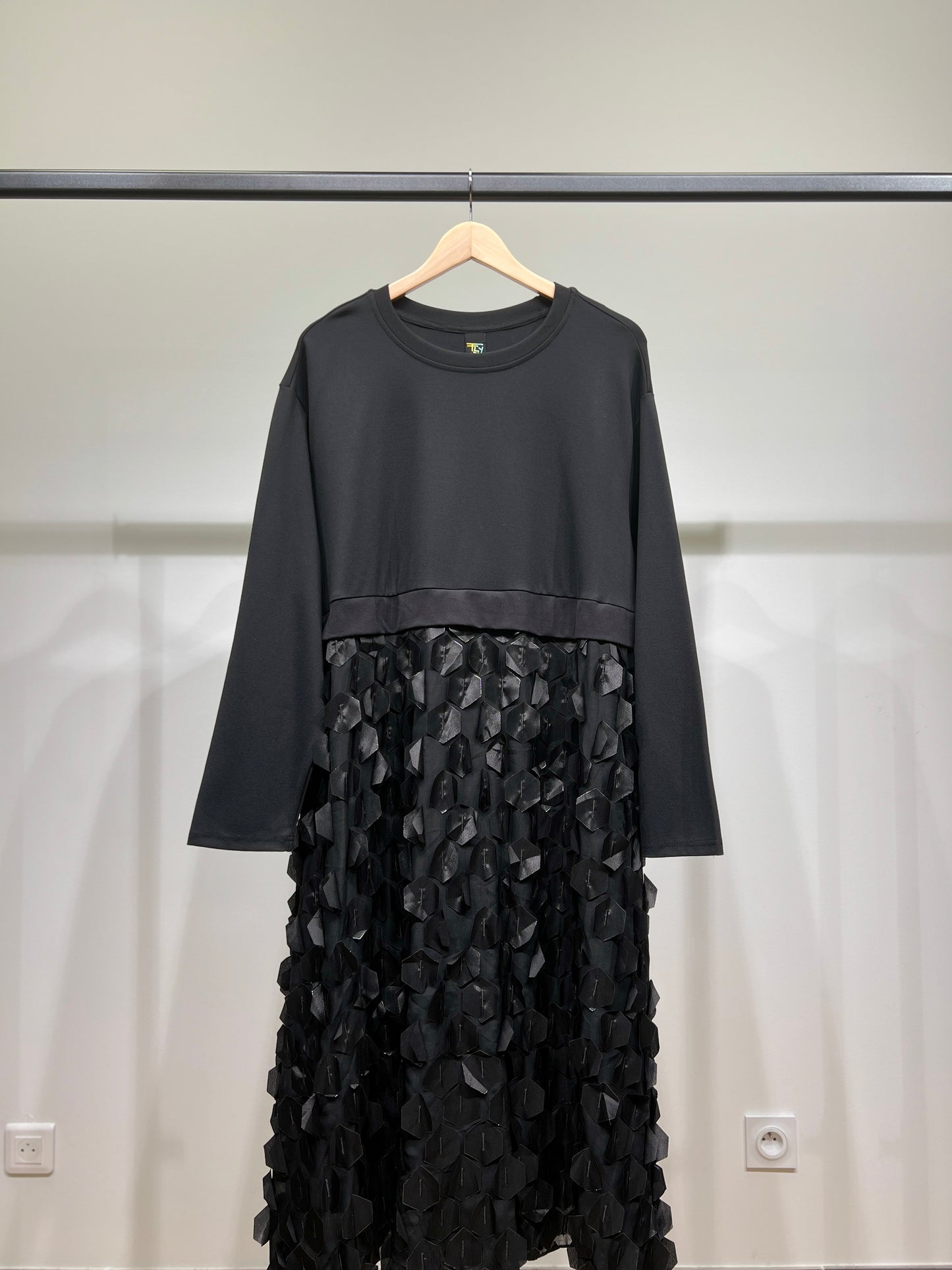 Robe Sweat Effet Superposé à Volants Doublé
