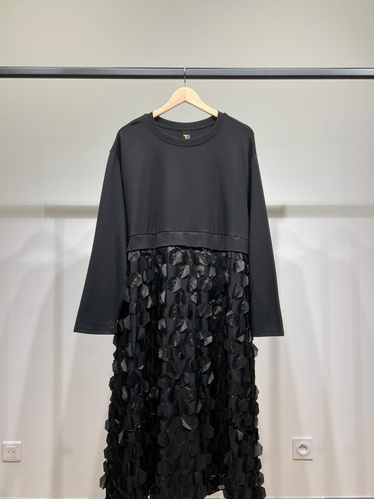 Robe Sweat Effet Superposé à Volants Doublé