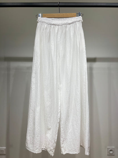 Pantalon Léger Large Lurex Et Taille Élastique 100% Viscose