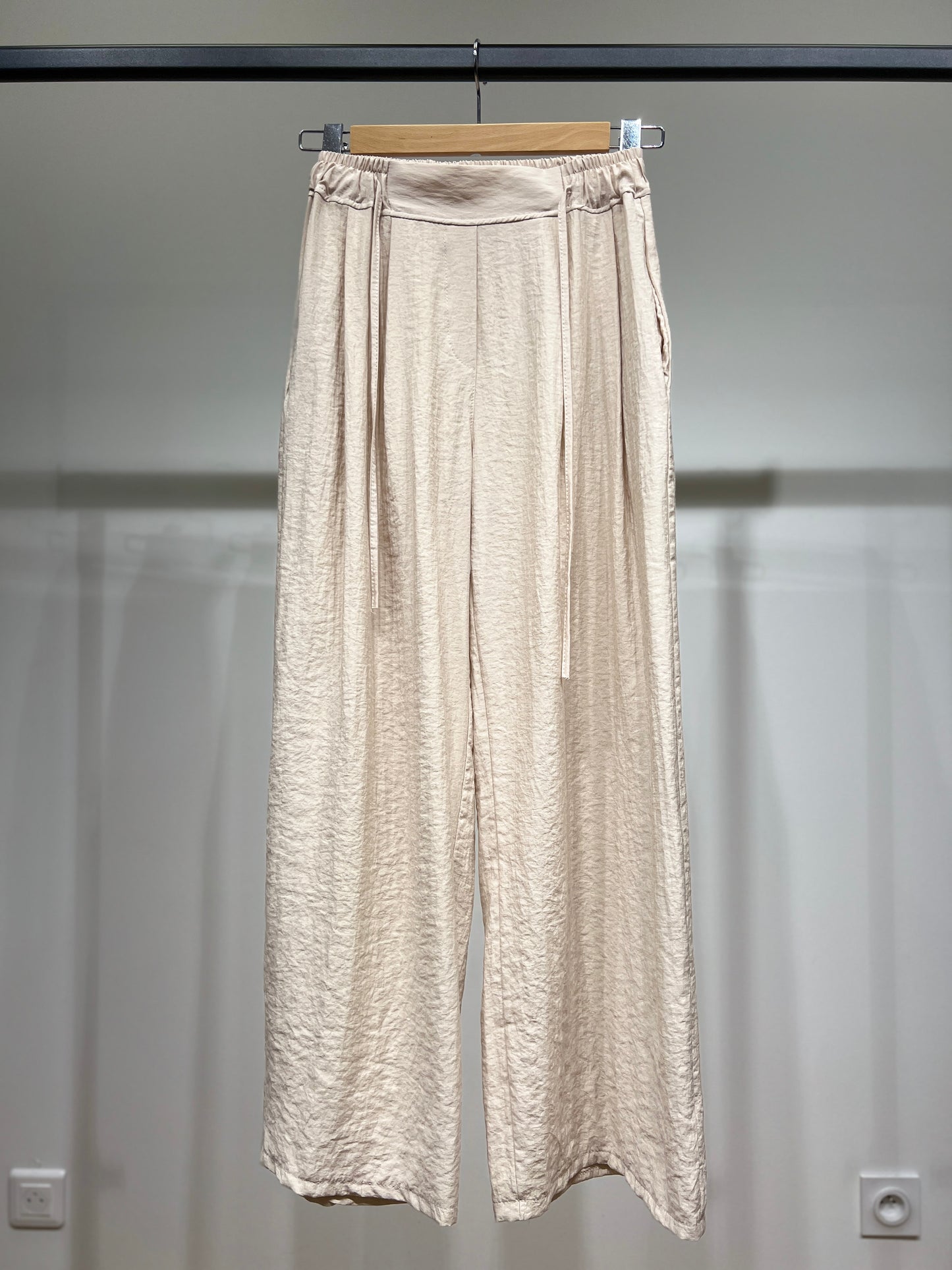 Pantalon Large Léger à Cordon Taille Élastique 100% Viscose