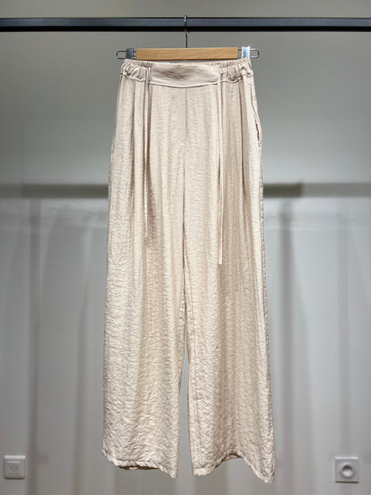 Pantalon Large Léger à Cordon Taille Élastique 100% Viscose