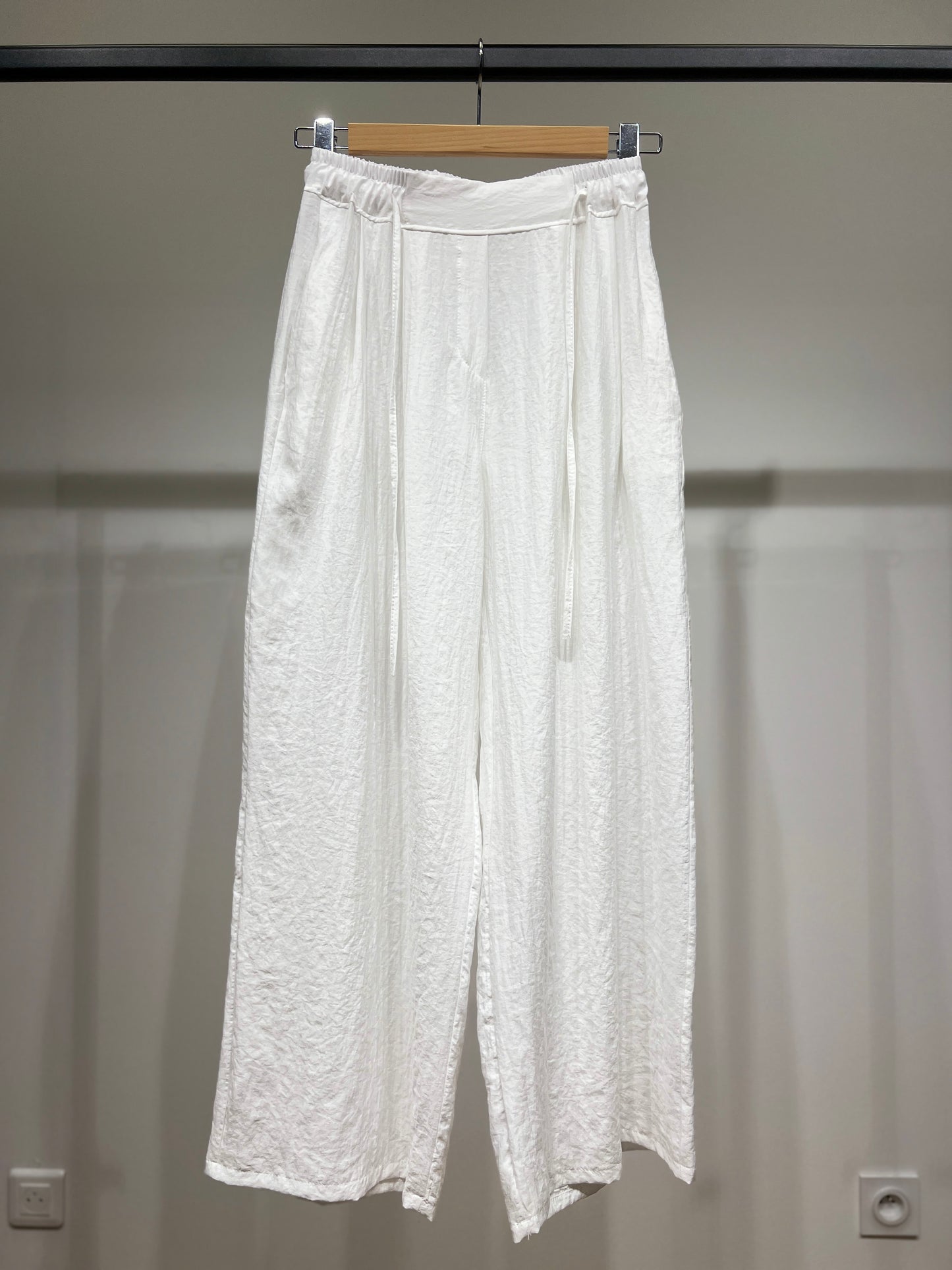 Pantalon Large Léger à Cordon Taille Élastique 100% Viscose